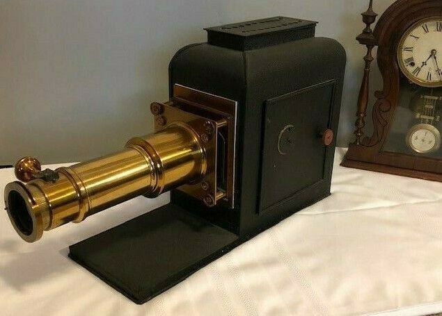 1930 H.M. The King's -Brass Newton & Co Magic Lantern Projector for Slides