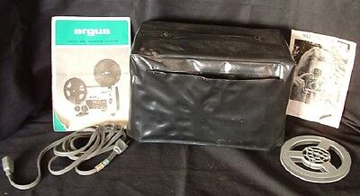 ARGUS VARI-MOTION 892Z COMPACT 8MM DUAL MASTER PROJECTOR w/ 3 MOVIES