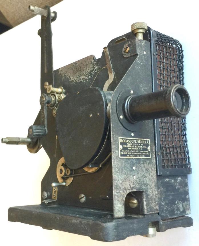 VINTAGE 1920's KODASCOPE MODEL C 16mm MOVIE FILM PROJECTOR WITH NORTH EAST MOTOR