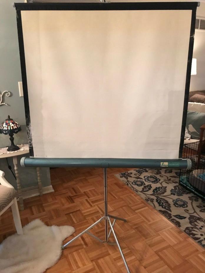 Vintage Movie Projection Screen Adams 40 x 40 Mid Century MCM