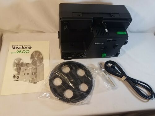 Vintage KEYSTONE 2500 ZOOM Super 8 & 8mm Speed Reel-to-Reel Movie Film Projector