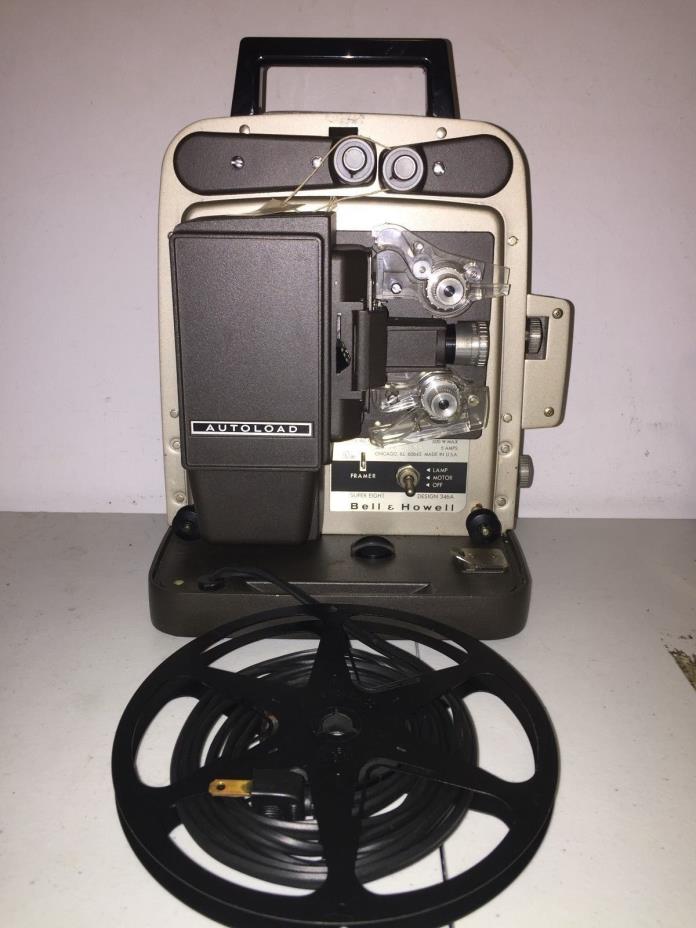 NICE SUPER 8mm VINTAGE BELL & HOWELL MODEL 346A AUTOLOAD MOVIE FILM PROJECTOR
