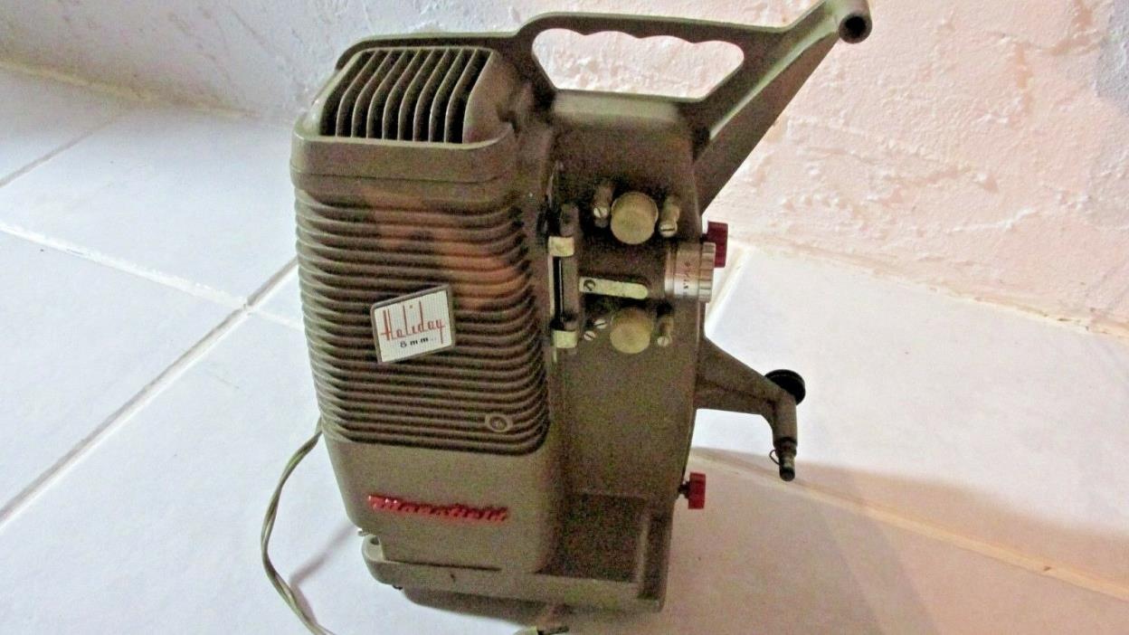 VINTAGE MANSFIELD HOLIDAY 8 MOVIE PROJECTOR FOR PARTS OR REPAIR