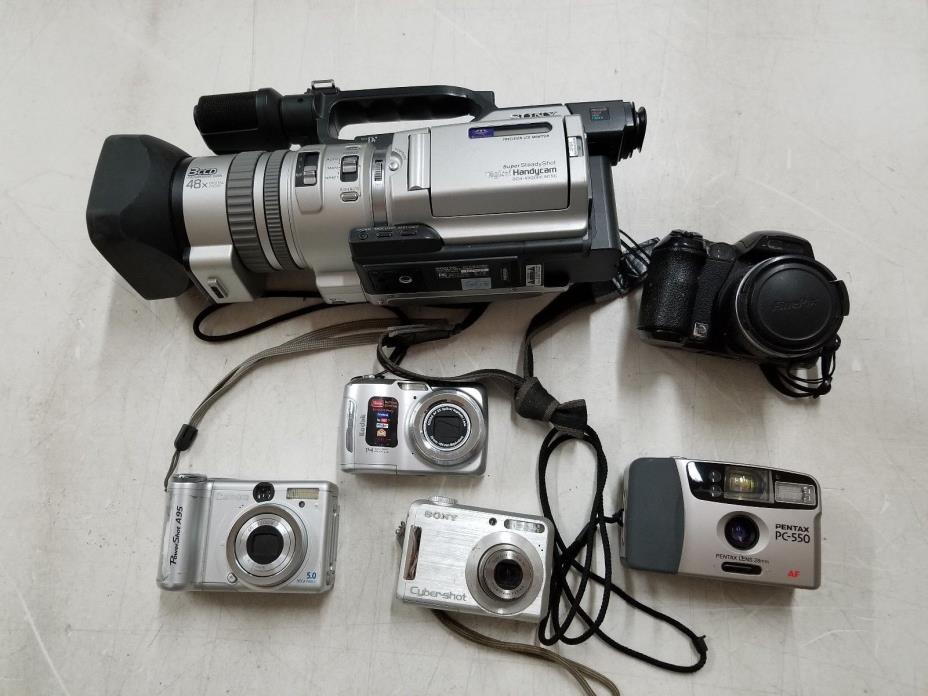 Lot of Cameras - 5 Cameras & 1 Digital Handicam, Untested