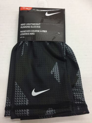 Nike Lightweight DRI-FIT Arm Sleeves Running Black Gray Blue Adult L/XL New