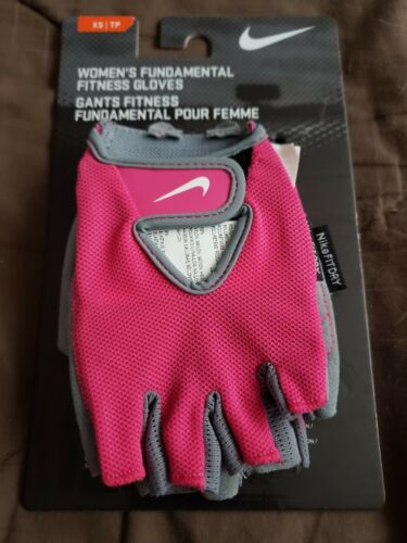 NEW NIKE women fundamental fitness glove Pink padded bike gym workout weight XS
