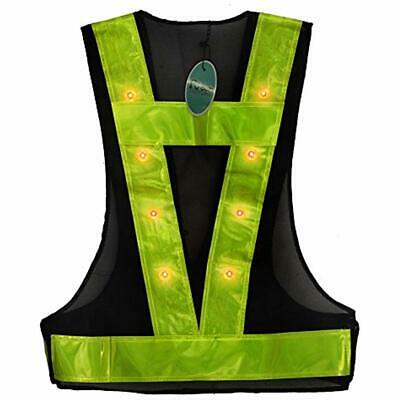 16 LED Light Up Safety Vest Reflective (Black Green) -