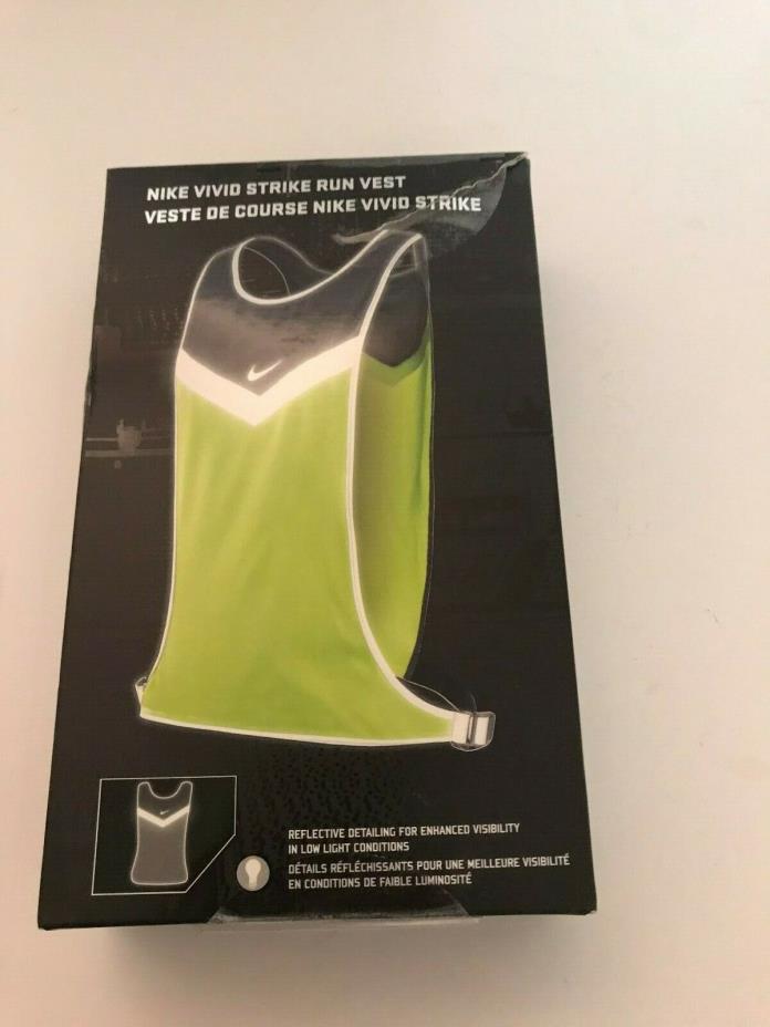 New Nike Vivid Strike Run Vest Running Lightweight Reflective Size Sm/Medium