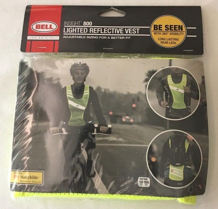 Bell Reflective Vest with Rear LED Light, Insight 800, Yellow Mesh, w/ Battery