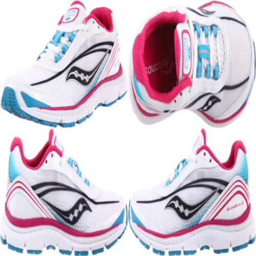Kinvara Running Shoe Little WHITE/Black/Blue 11 M US Kid Boys Shoes