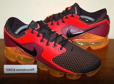 Nike Men's VaporMax Running Shoes, AH9046-800, Total Crimson/Black, US Size 10.5