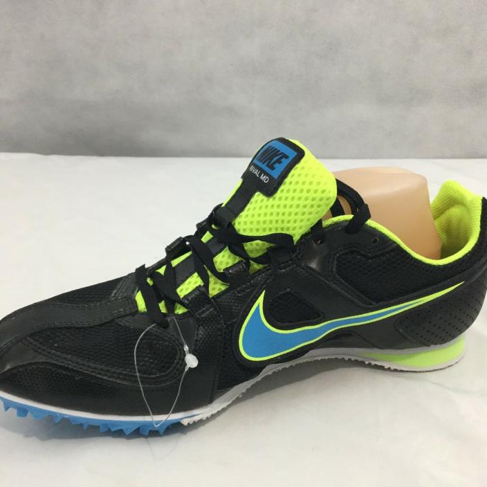 Nike Men's Zoom Rival MD Track Spike Black Fierce Purple Green Strike Sz 8.5