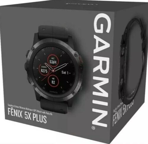 Garmin fenix 5X Plus 51mm O2 Sapphire Multisport GPS Watch Black/Black Band