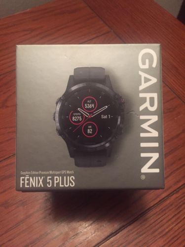 Garmin fenix 5 Plus 47mm Sapphire Multisport GPS Watch Black/Black Band