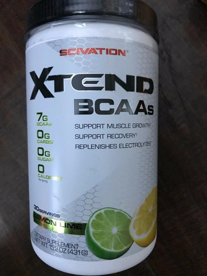 Scivation Xtend 7g BCAAs Lemon Lime Sugar Free Zero Calories 30 NEW SEALED!