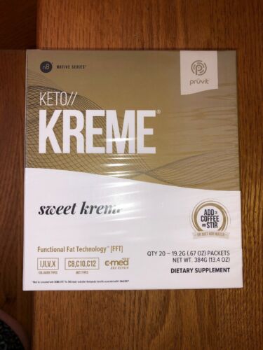 Keto Kreme By Pruvit Box 20 Packets Dietary Supplement Coffee Creamer NEW IN BOX