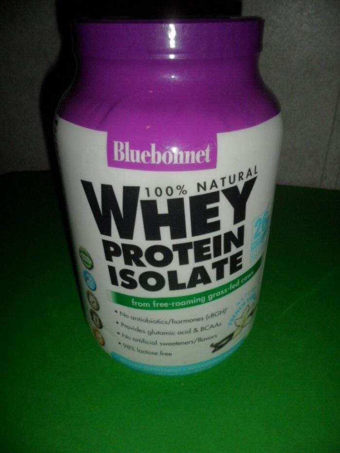 Bluebonnet 100% Natural Whey Protein Isolate French Vanilla 2 Lbs Exp: 12/2018