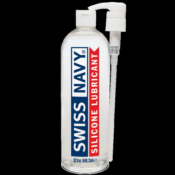 SWISS NAVY Premium Silicone Lubricant (32oz) PLUS FREE 2oz Bottle by SWISS NAVY