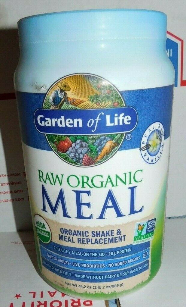 Garden of Life Meal Organic Raw Plant Based Protein Powder Gluten-Free 34.2oz