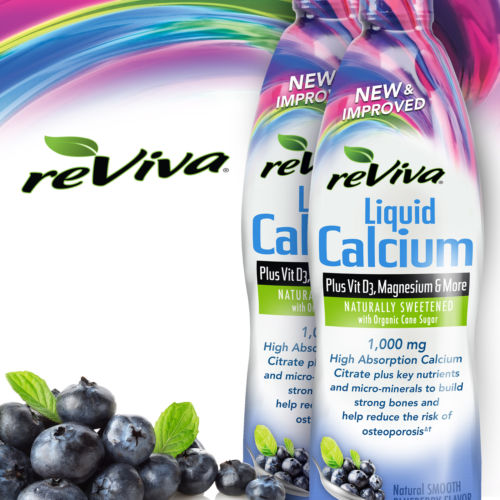 reViva Liquid Calcium, 64 Ounces, Blueberry
