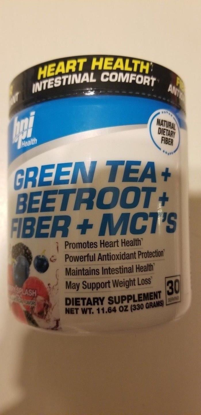 BPI Health Green Tea + Beetroot + Fiber + MCT's (Tangerine Ice) 30 Servings