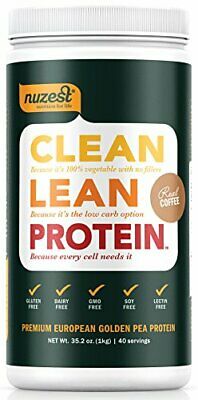 Nuzest Clean Lean Protein Premium Vegan Powder Real Coffee, 40 Servings, 2.2 lb
