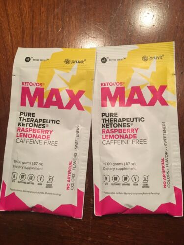 Pruvit Keto OS Max Raspberry Lemonade Caffeine Free 2 Packets