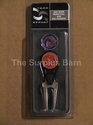 NCAA Boise State CVX Golf Ball Mark Repair Tool and 2 Markers New in Package