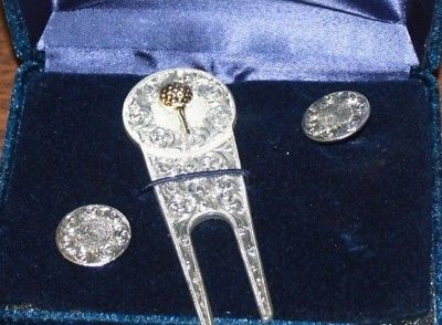 NEW MONTANA SILVERSMITH GOLFING DIVOT TOOL AND 2 BALL MARKERS FREE SHIPPING.