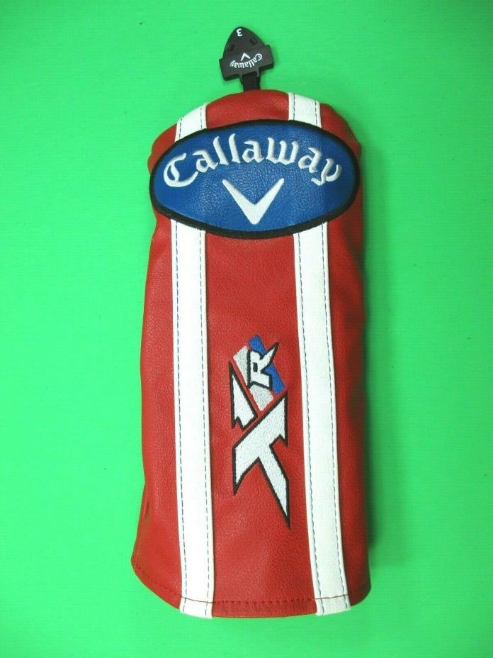 Callaway XR -Red -Bag Style- Fairway Golf Head Cover -Adj Numbers On Fob ~ C-3