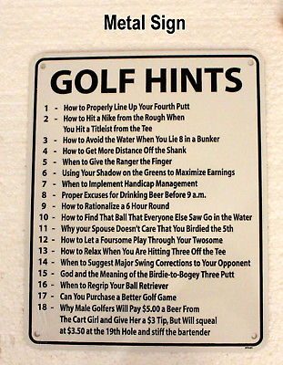 Durable Golf Metal Wall Sign Perfect Golfers Decor 10