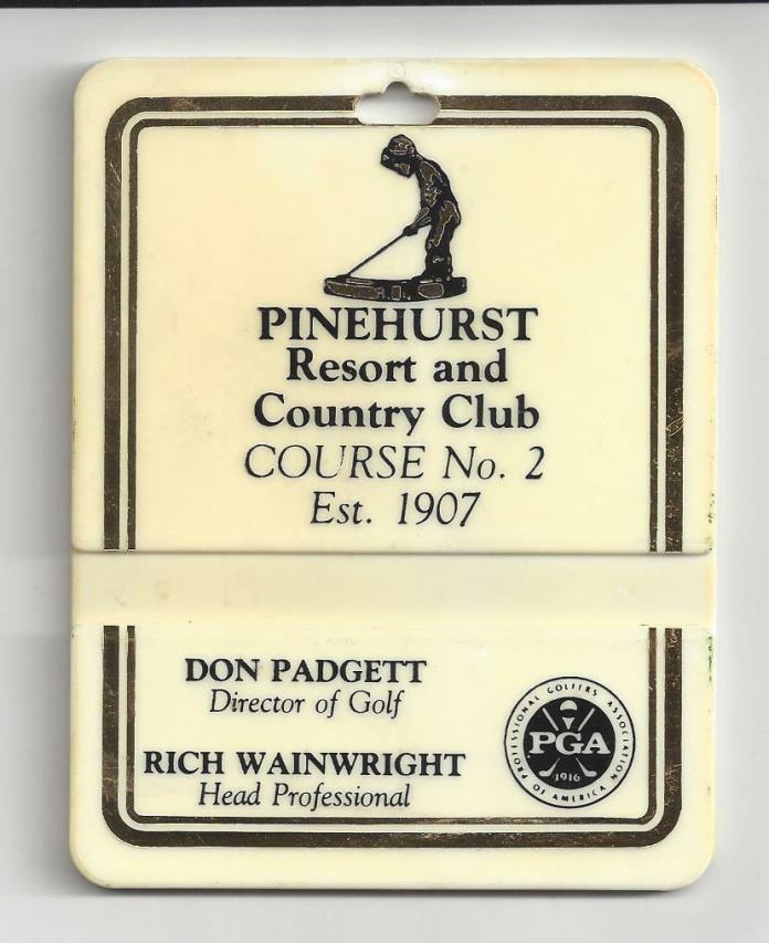 Pinehurst course # 2  Bag Tag golf RARE 1993