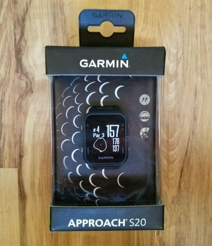 Garmin Approach S20 Black GPS Golf Watch with Course Updates 010-03723-01