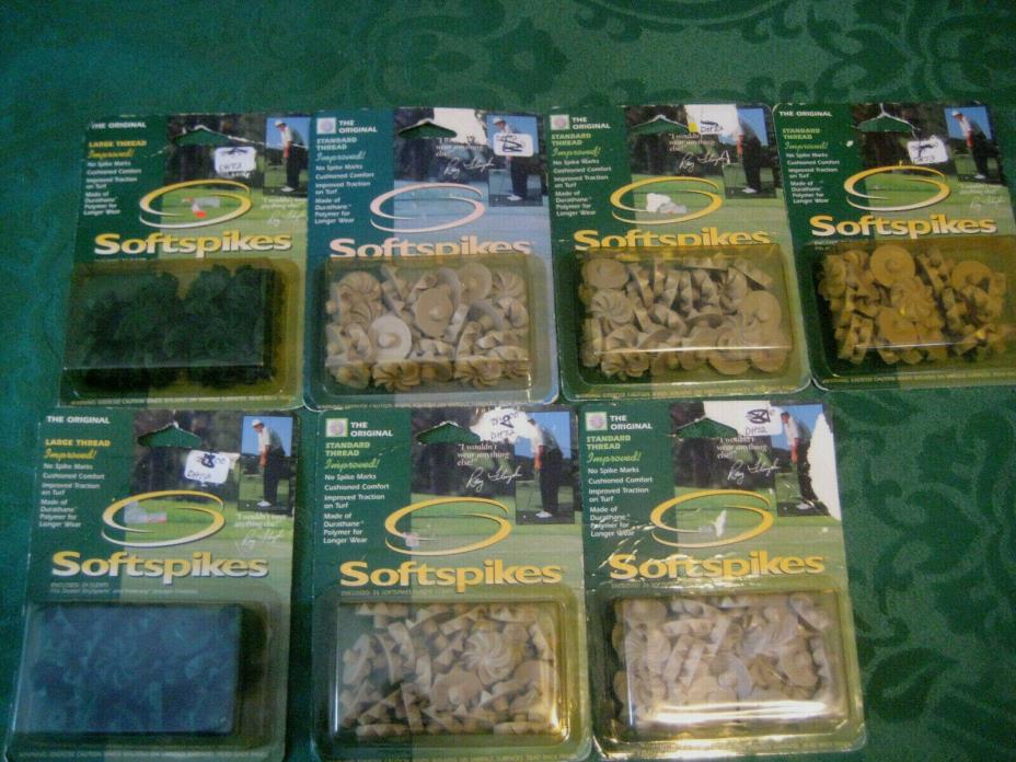 SOFTSPIKES Golf CLEATS Lot vintage  7 packs @ 24 spikes fits Dexter DrySports