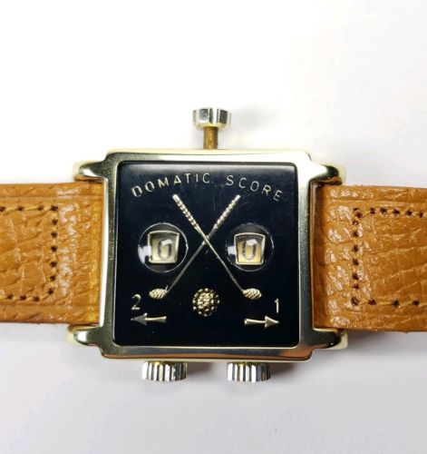 Vintage Domatic Score Golf-Sport Leather Strap Switzerland Stroke Counter