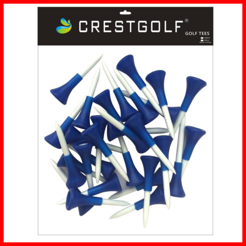 CRESTGOLF WHITE Plastic Golf Tees W Rubber Cushion Top 50 Ct FREE SHIPPING