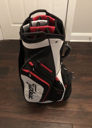 Nice Titleist 14-Way Divider Cart Bag Red White Black (Good Clean Condition)