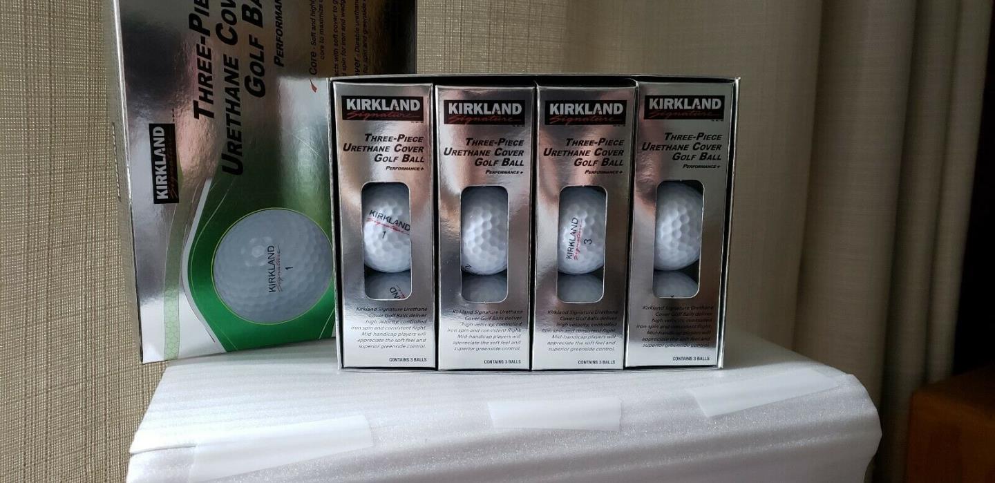 NEW Kirkland Signature Three-Piece Urethane Cover Golf Ball Performance+ 1 Dozen