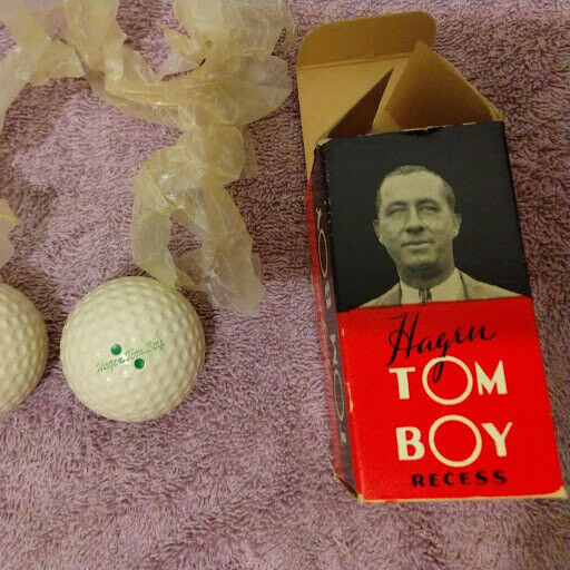 2 vintage walter hagen Tom boy golf balls