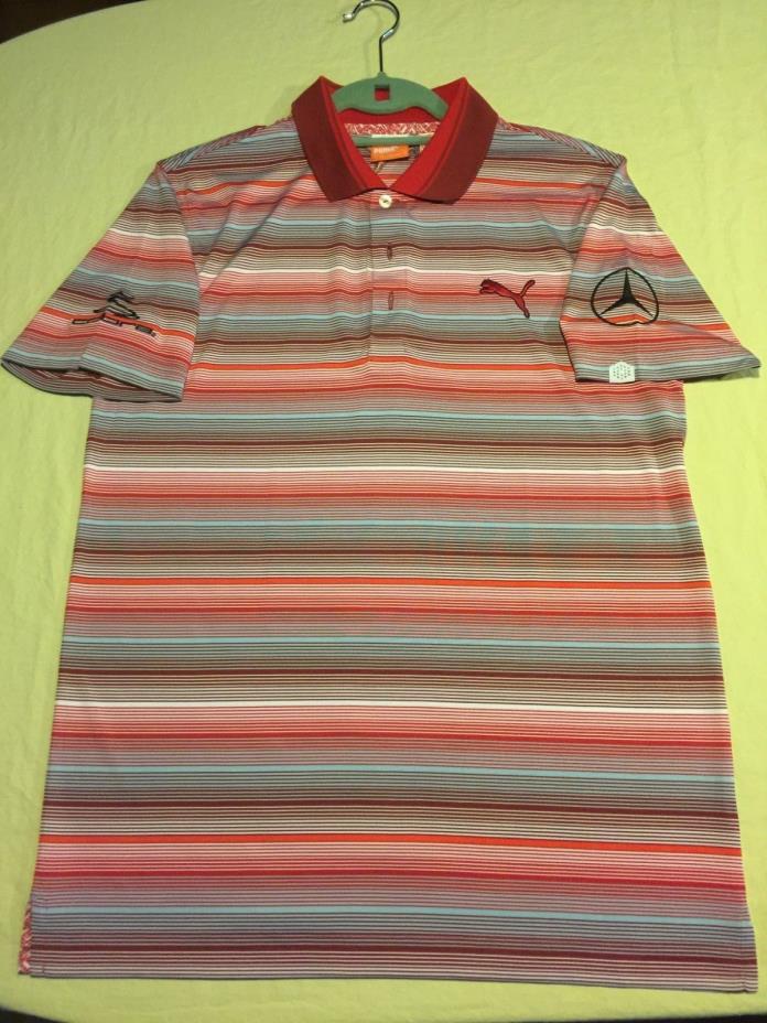 New Puma Tour Issue PGA Golf Polo Shirt Small Rickie Fowler Mercedes Logo
