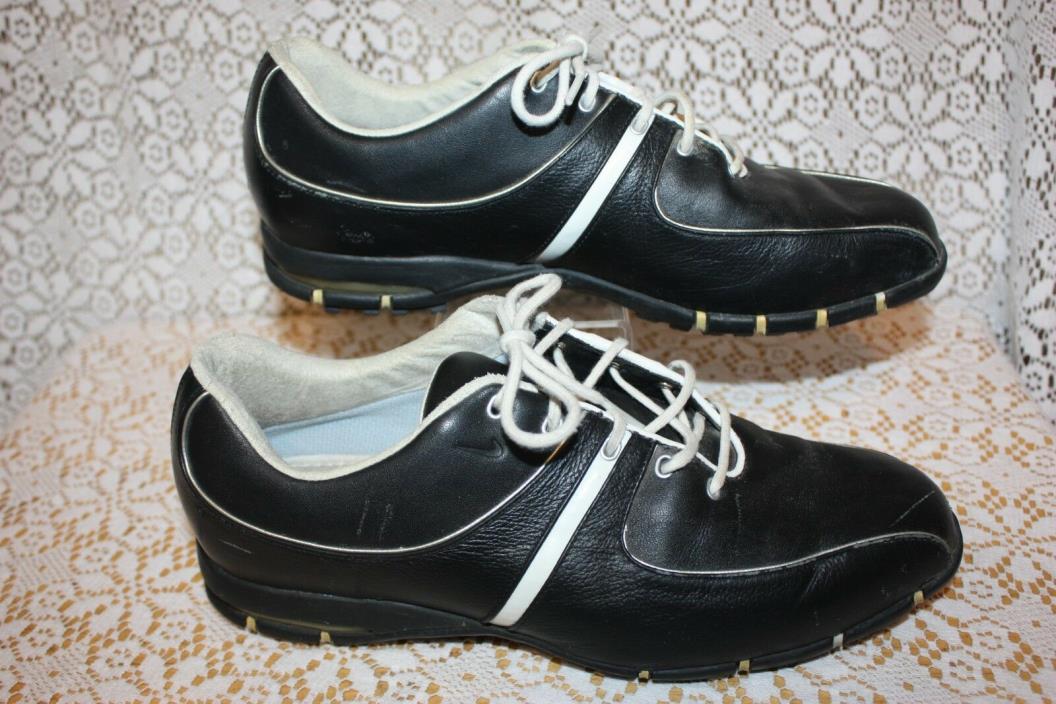 Ladies Nike Air SP55 Black Leather TAC Spikeless Golf Shoes Sz 8.5 US 314906-011