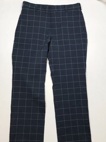 Mens Nike Golf Tour Performance Dri Fit Plaid Pants, 32x32, Blue