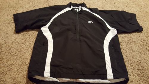 Men's FootJoy 1/4 Zip Wind Short Sleeve Jacket Mens Medium Black White