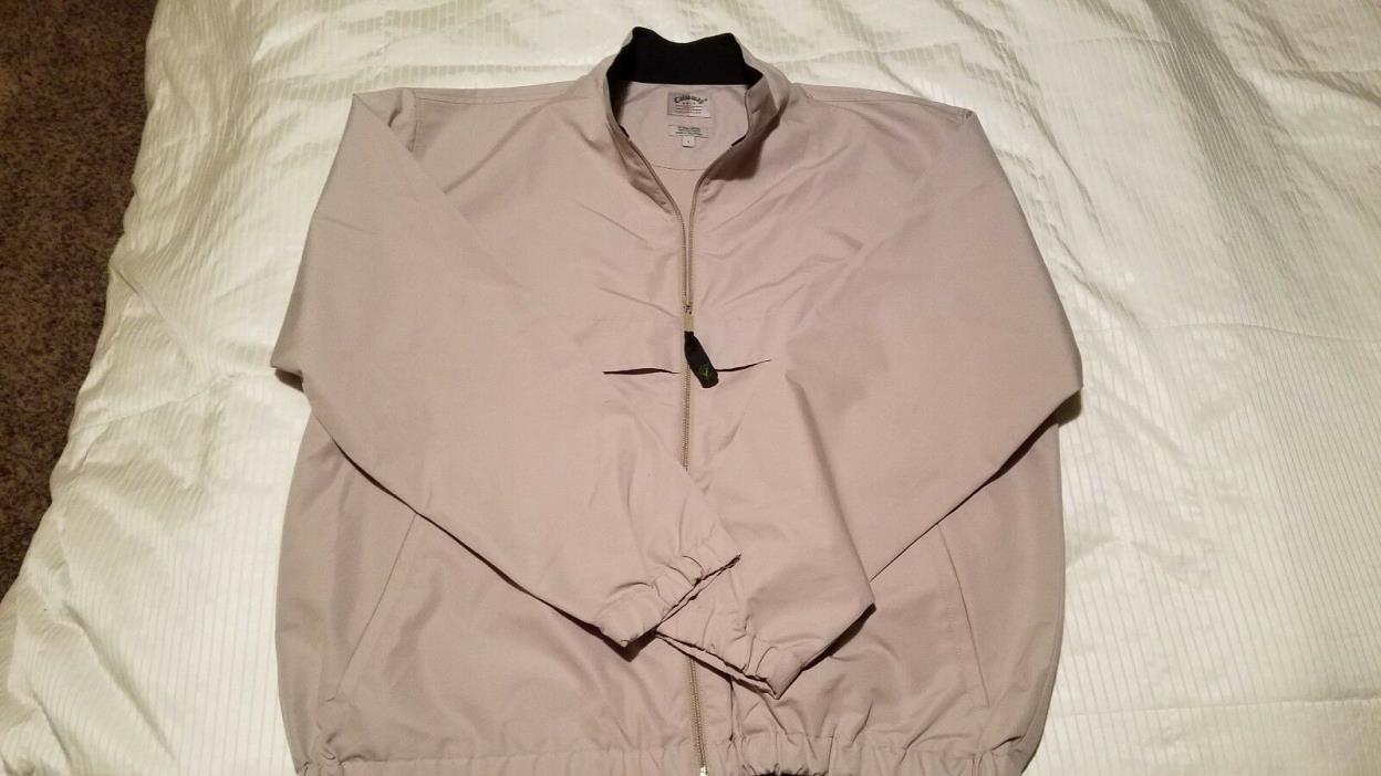 Callaway Golf Sport Men's pullover khaki L lightweight zip jacket tan