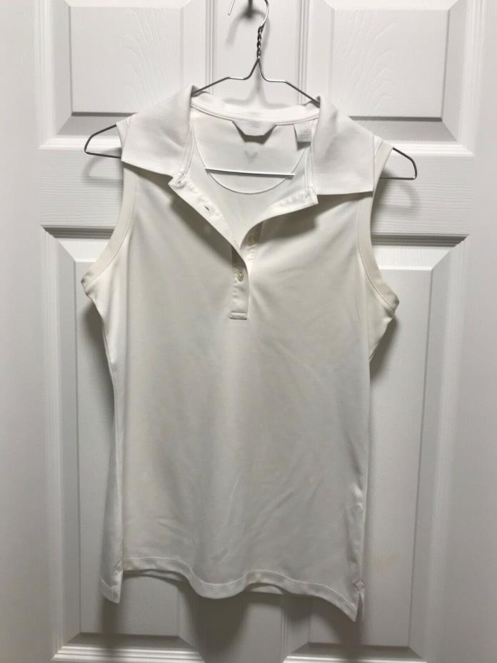 Calloway Ladies White Golf Shirt Size Small