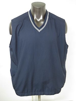 Nike Golf Sleeveless Navy Blue Sweater Vest Size XL 100% Polyester w/ Pockets