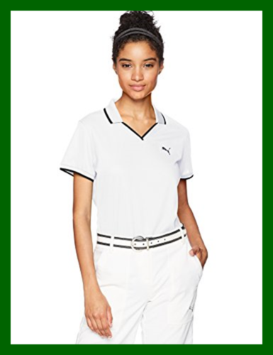 PUMA Golf Women's 2018 Pique Polo Bright WHITE X Small Womens Sporting Goods