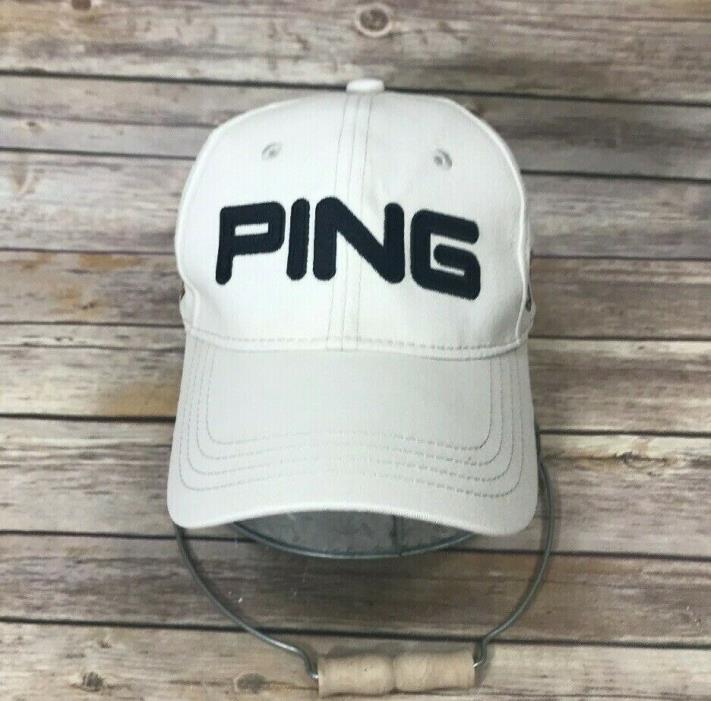 PING G10 Mens Cap Golf Beige And Black Adjustable Back Hat Baseball style