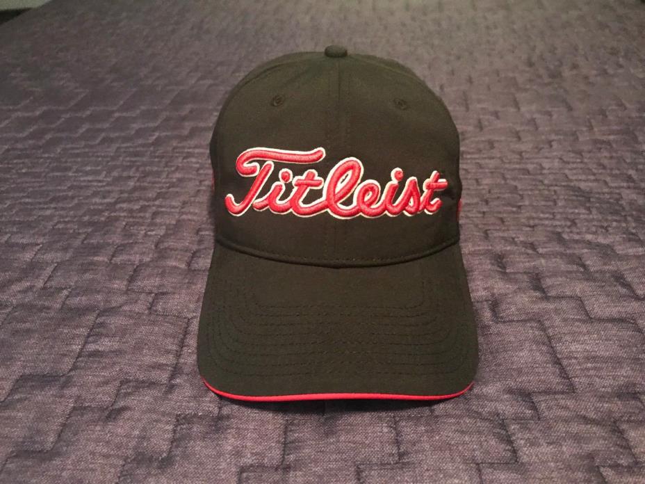 NEW Titleist Tour Tech Hat BLACK/RED Titleist Golf Cap Adjustable