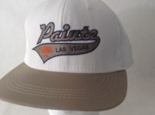Paiute Resort Golf Ball Hat Las Vegas Adj Tan & White USA Made Imperial Headwear
